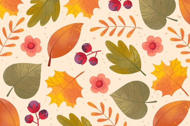 Fondo de otoño acuarela