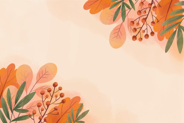 Fondo de otoño acuarela