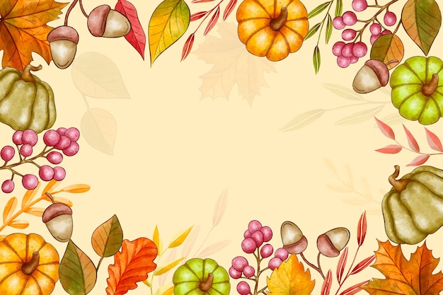 Fondo de otoño acuarela
