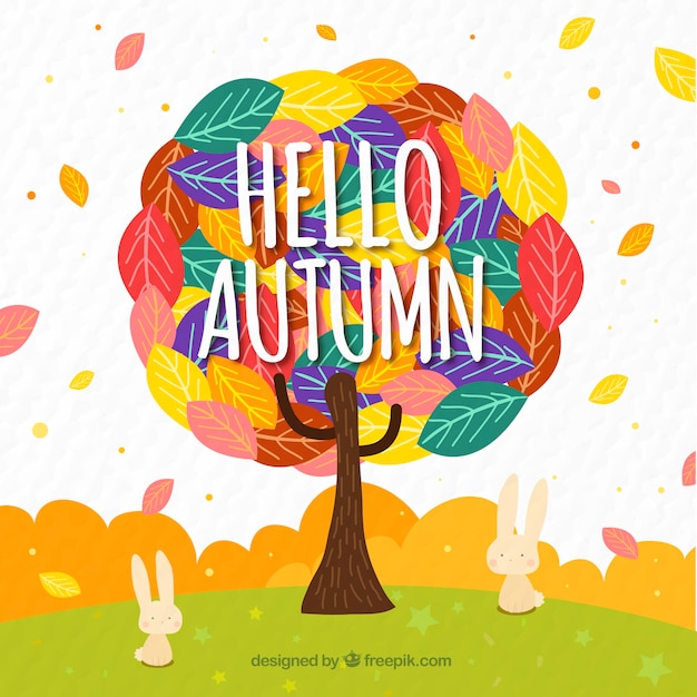Vector gratuito fondo de otoño colorido