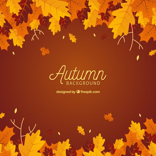 Fondo de otoño dibujado a mano