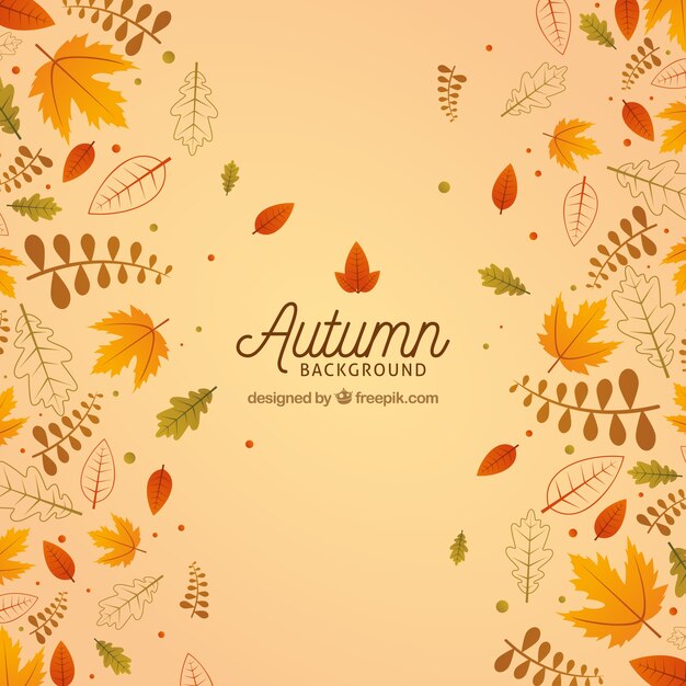 Vector gratuito fondo de otoño dibujado a mano