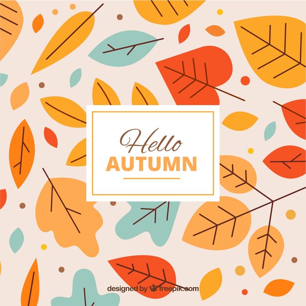 Fondo de otoño dibujado a mano