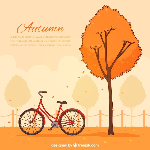 Fondo de otoño dibujado a mano
