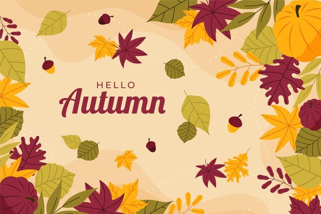 Fondo de otoño dibujado a mano