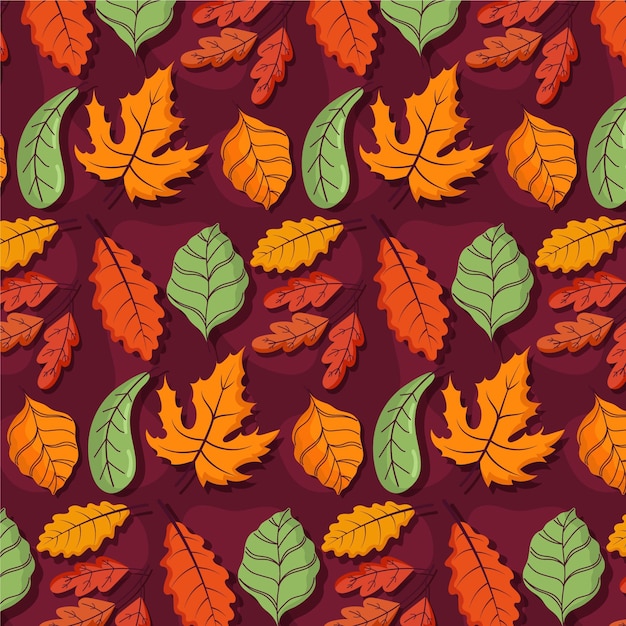 Fondo de otoño dibujado a mano