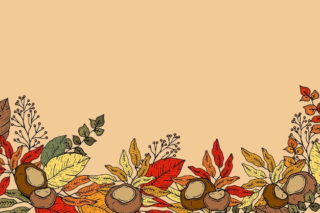 Vector gratuito fondo de otoño dibujado a mano