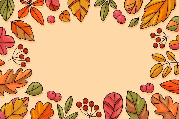 Vector gratuito fondo de otoño dibujado a mano