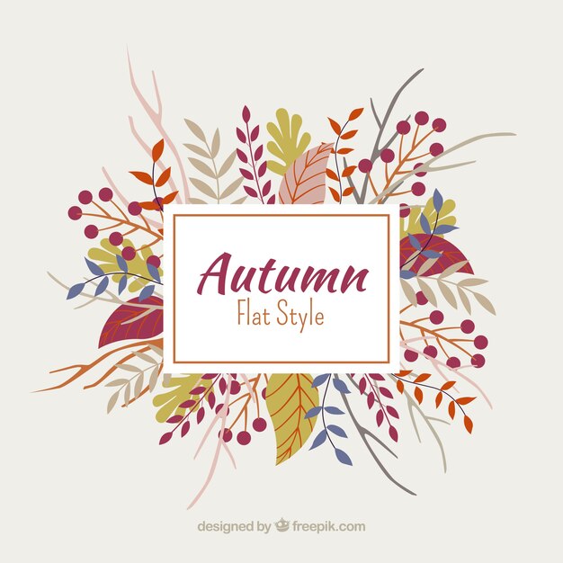 Fondo de otoño con diseño plano