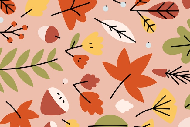 Vector gratuito fondo de otoño estampado