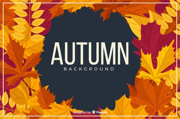 Fondo de otoño en estilo plano