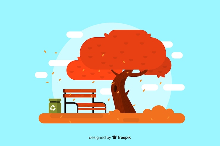 Vector gratuito fondo de otoño en estilo plano