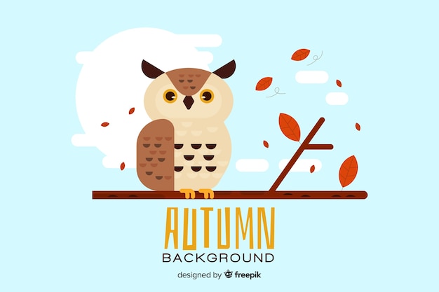 Fondo de otoño en estilo plano