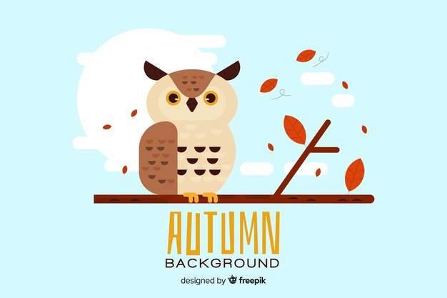 Fondo de otoño en estilo plano