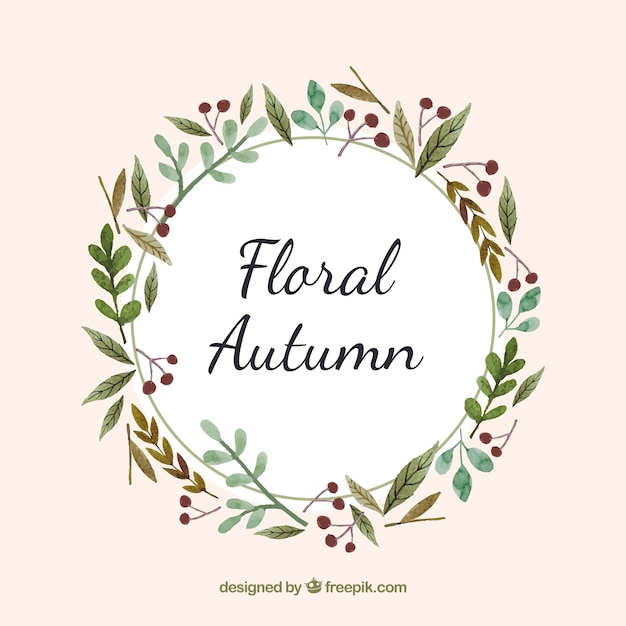 Vector gratuito fondo de otoño floral con hojas diferentes