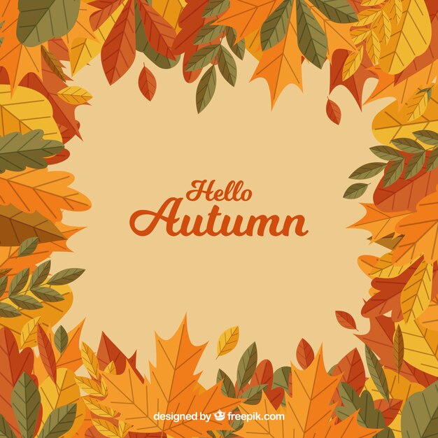 Fondo de otoño con hojas de colores