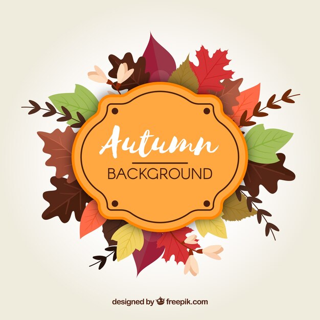 Fondo de otoño con hojas coloridas