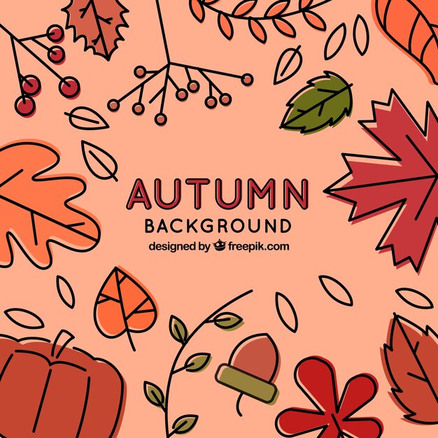 Fondo de otoño con hojas coloridas