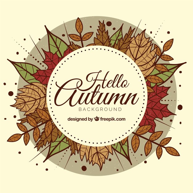 Fondo de otoño con hojas coloridas