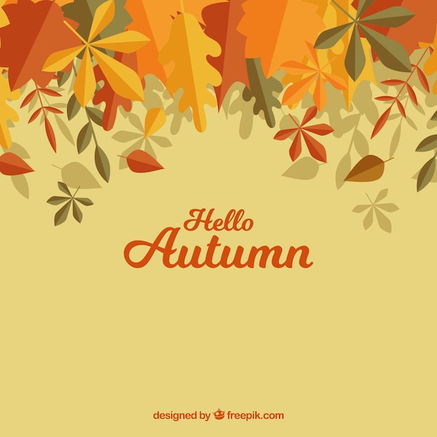 Vector gratuito fondo de otoño con hojas diferentes