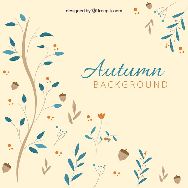 Fondo de otoño con hojas flat