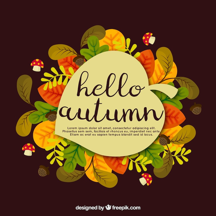 Vector gratuito fondo de otoño con hojas flat
