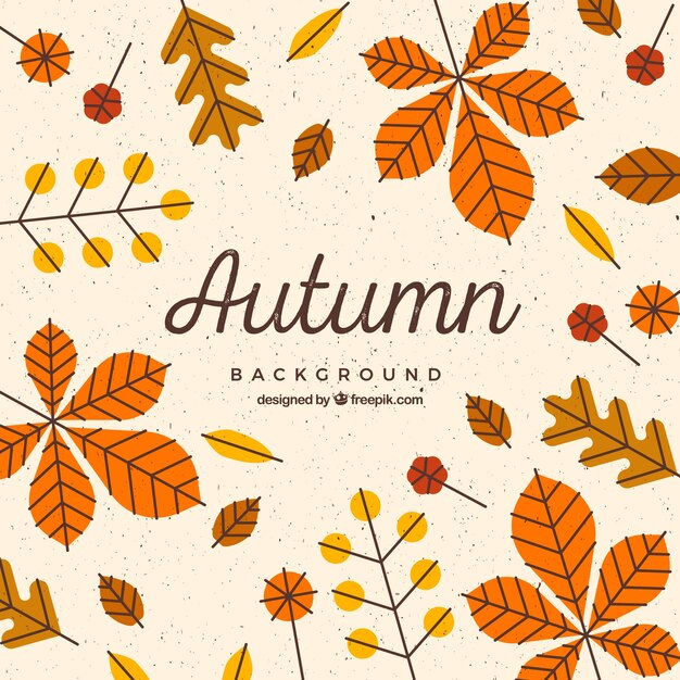 Fondo de otoño con hojas