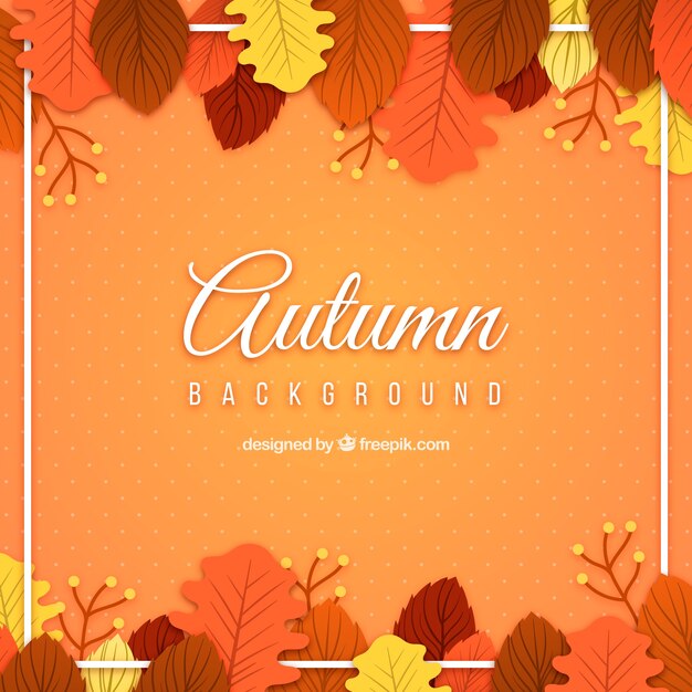 Fondo de otoño con hojas