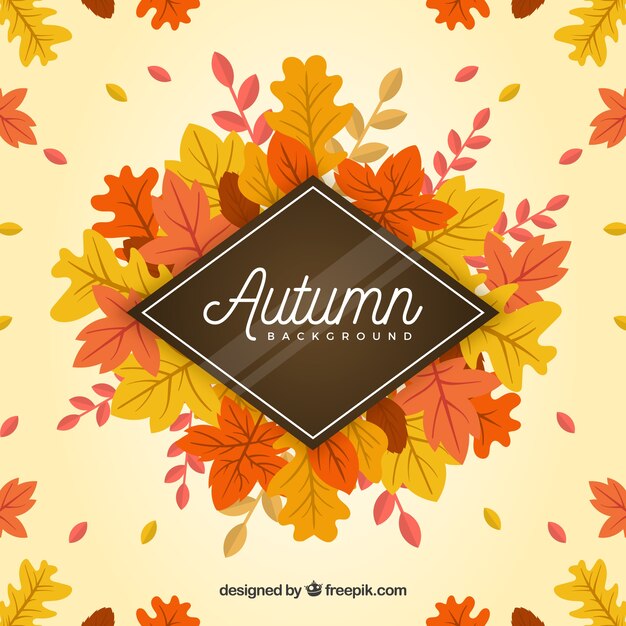 Fondo de otoño con hojas