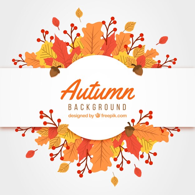 Fondo de otoño con hojas