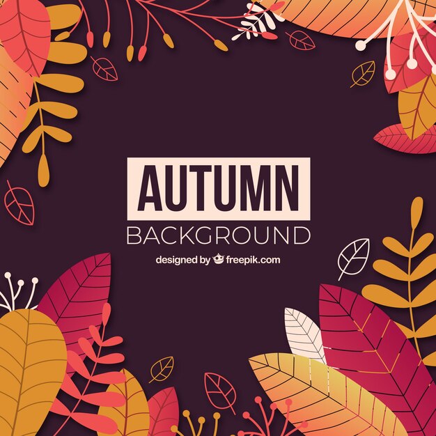Fondo de otoño con hojas