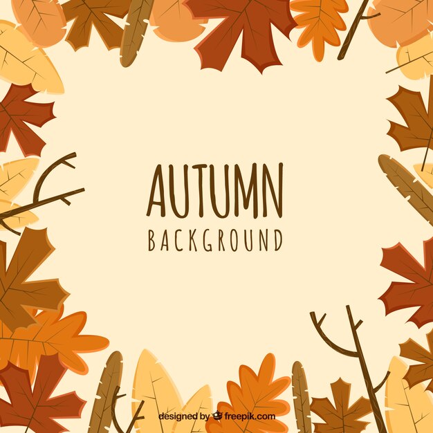 Fondo de otoño con hojas