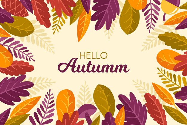 Fondo de otoño con hojas