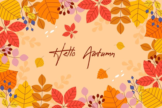 Fondo de otoño con hojas