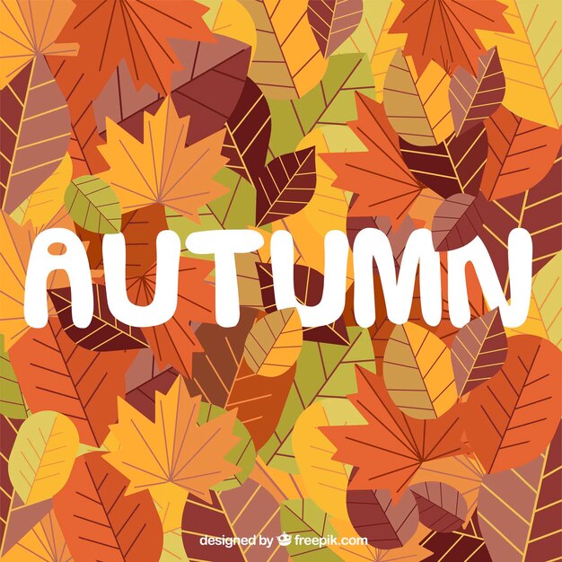 Fondo de otoño lleno de hojas dibujadas a mano