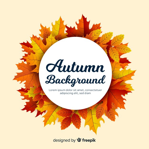 Fondo de otoño con marco de hojas
