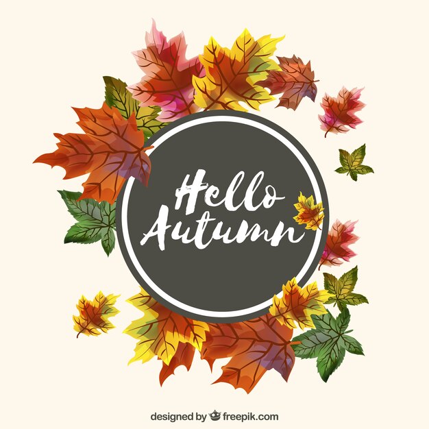 Fondo de otoño moderno en acuarela