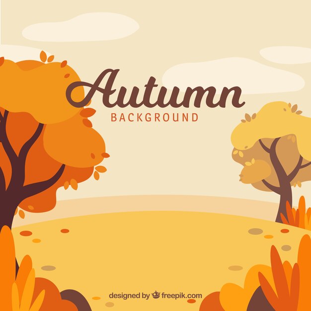 Fondo de otoño con paisaje