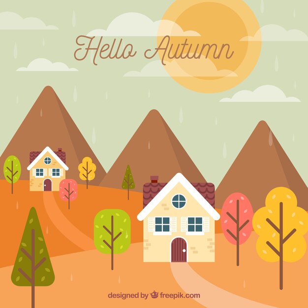 Fondo de otoño con paisaje