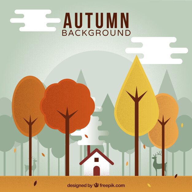 Fondo de otoño con paisaje