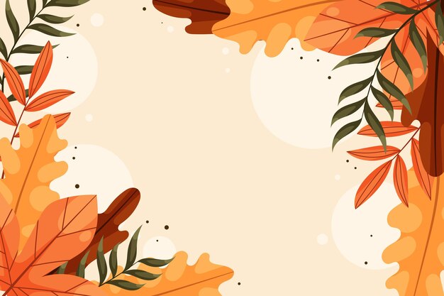 Fondo otoño plano dibujado a mano