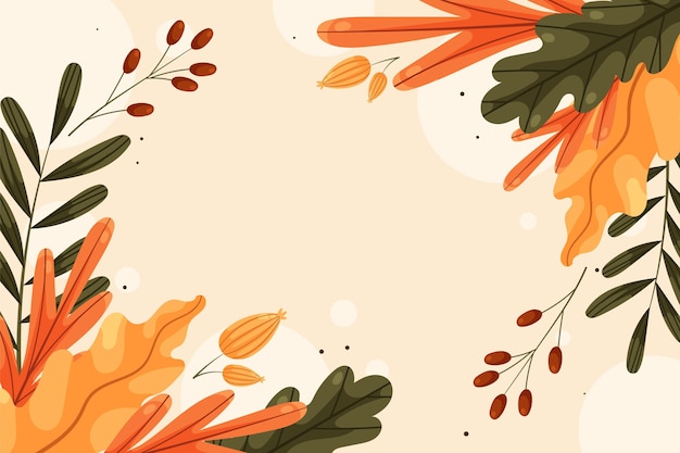 Vector gratuito fondo otoño plano dibujado a mano