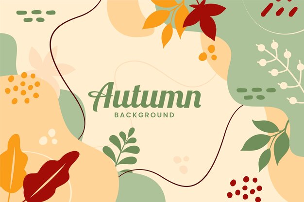 Fondo otoño plano dibujado a mano
