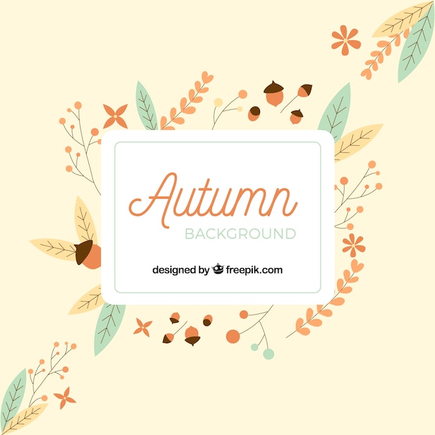 Vector gratuito fondo de otoño con plantas