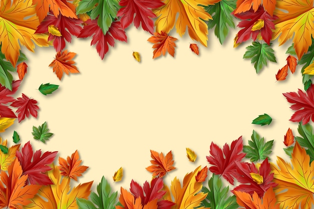 Fondo de otoño realista con espacio vacío