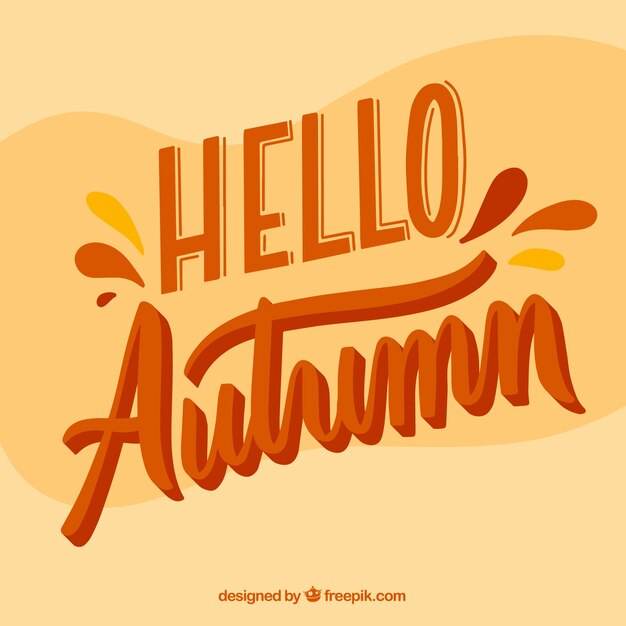 Fondo de otoño con tipografía y mensaje