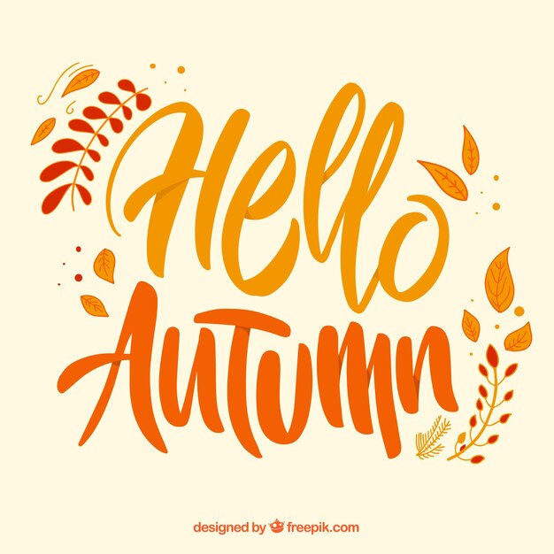 Fondo de otoño con tipografía y mensaje