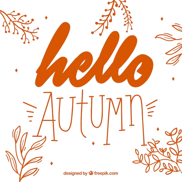 Vector gratuito fondo de otoño con tipografía y mensaje