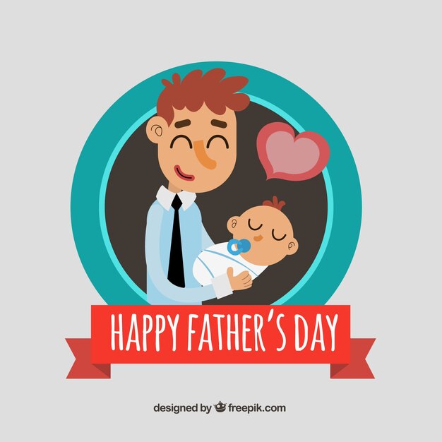 Fondo de padre feliz con su bebé