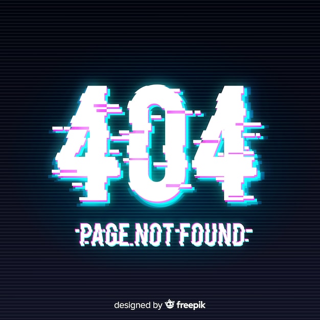Fondo de página de error 404 con distorsión